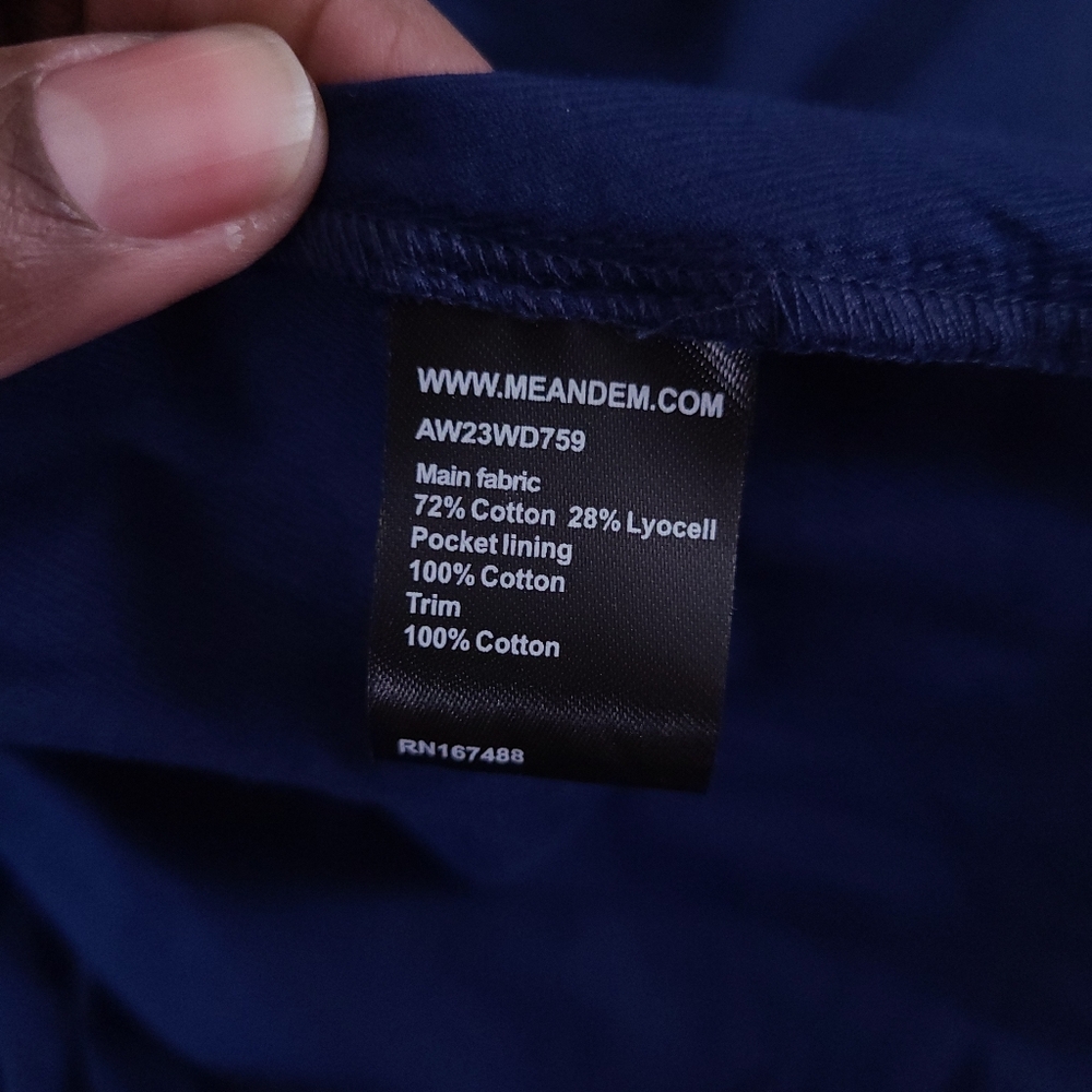 ME + EM Blue Corduroy Short Swing Dress Belt Size 12 - Picture 10 of 11